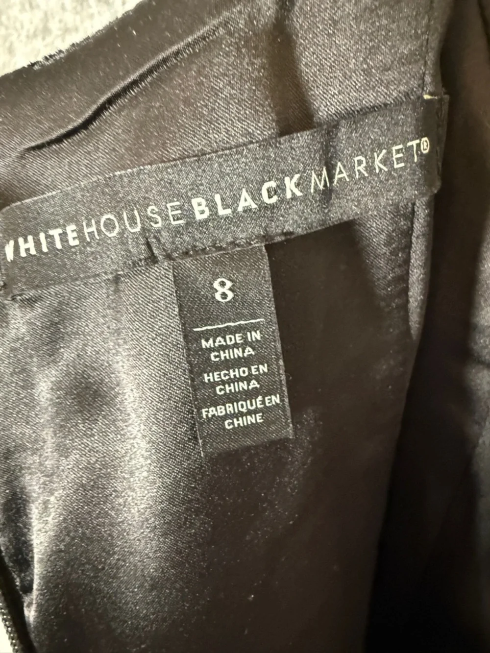 WHBM White House Black Market Black Jaquard Velvet Trim Dress Pinup Goth 8 - Picture 3 of 8